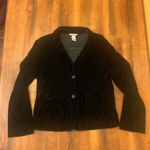 Maurices Black Blazer XL  with Notched Lapel detail buttons and pockets velvet